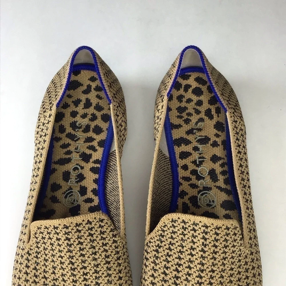 Rothy’s The Loafer in Gold Houndstooth Size 10.5